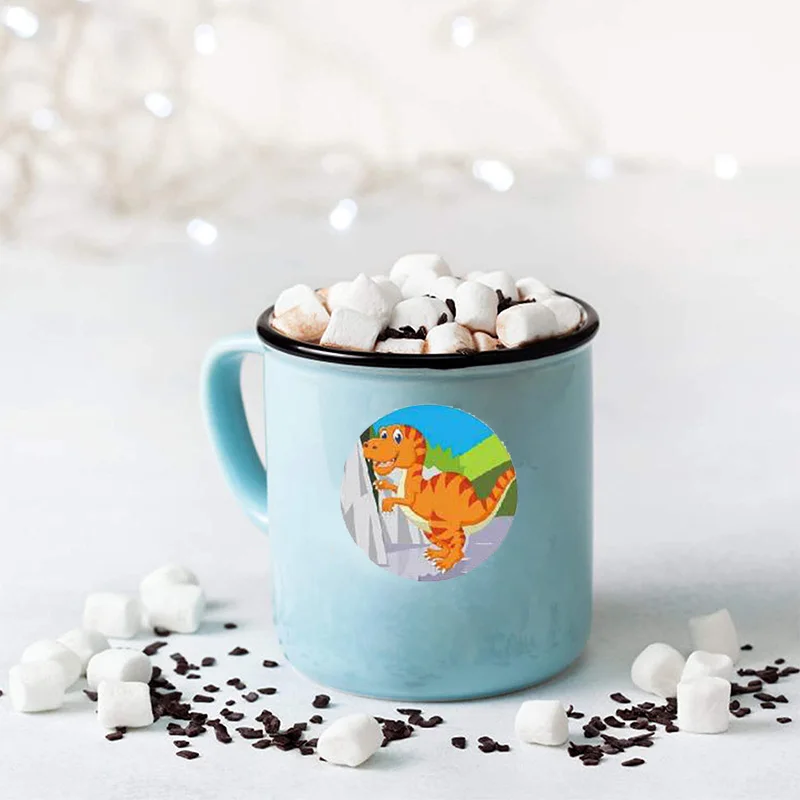 Динозавр день рождения 500 шт./рулон динозавр наклейка s для подарков коробки