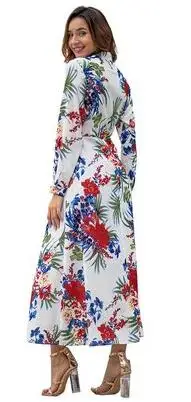 Винтажное длинное женское платье 2020 Бохо вечернее платье-рубашка элегантное