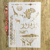 29 21cm primitive hunting giraffe diy stencils wall painting scrapbook coloring embossing album decorative paper card template