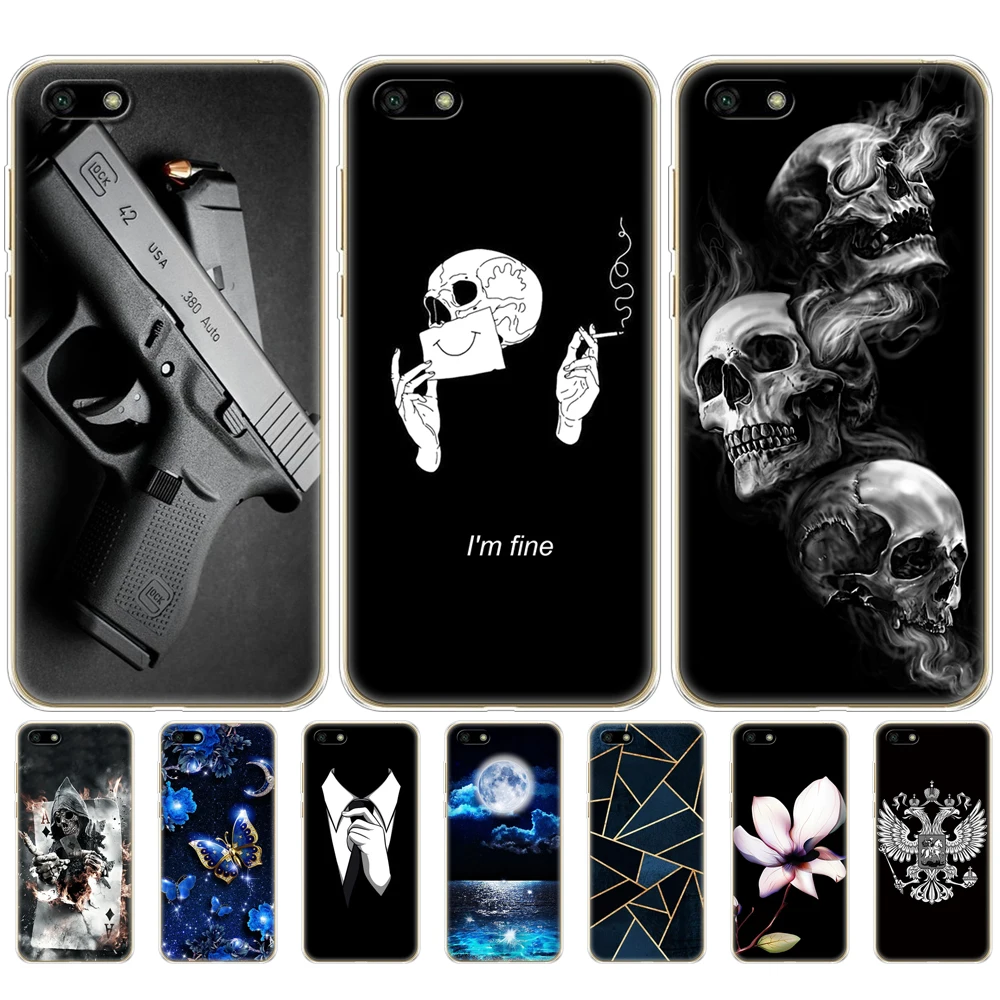 Силиконовый чехол для huawei Y6 2018 5 7 дюйма Prime задняя крышка Защитный Мягкий