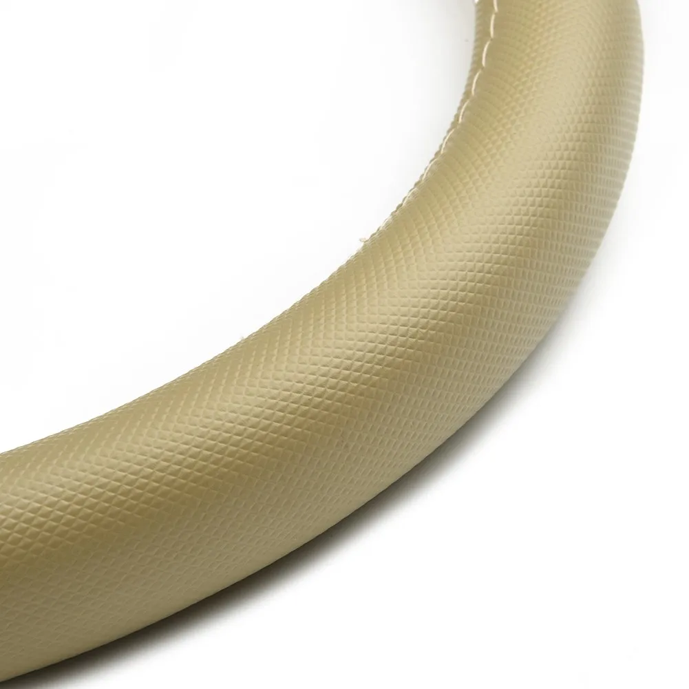 

1Pcs Car Wood Grain Steering Wheel Cover Fits For 14.5\"-15.5\" Steering Wheels Auto SUV Car Decoration Accessories Grip Beige
