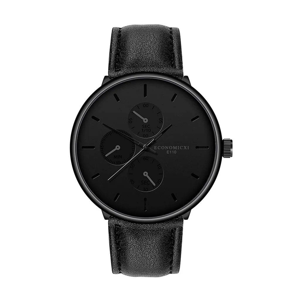 

Nice PopFashion Men Luxury Stainless Steel Watch Quartz Business Calendar Wristwatch PopBlu Ray Glass Watch Holiday Gift