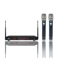 dual uhf handheld microphone frequency adjustable wireless mic system 2ch wireless dynamic handheld mic stage party smu 0215a