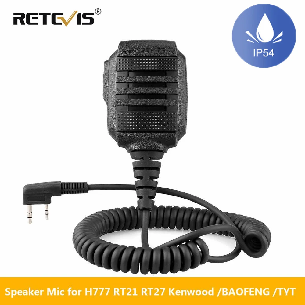 Водонепроницаемый микрофон Retevis для Kenwood H777 RT22 RT3S RT81 Baofeng портативная рация RS 114