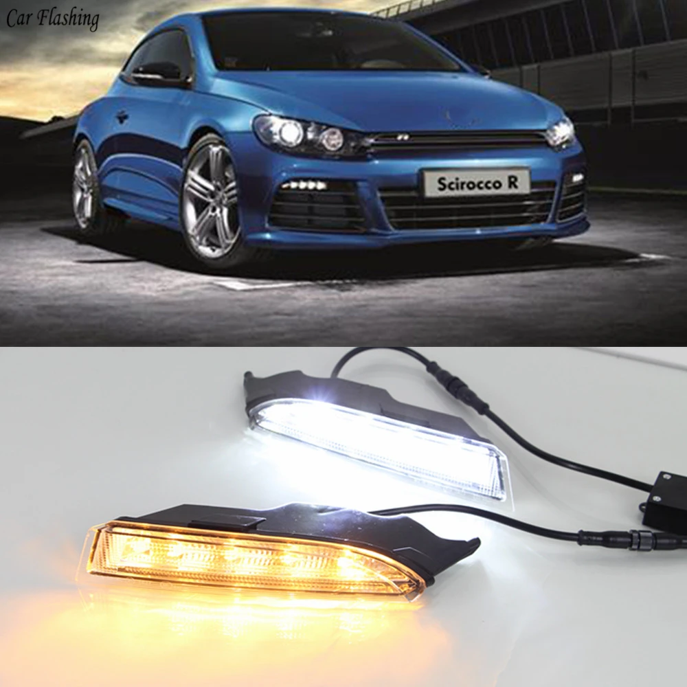 Автомобильная проблесковая 1 комплект для Volkswagen VW Scirocco R 2010 2011 2012 2014 дальнего