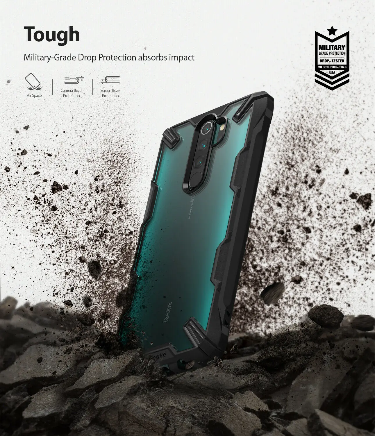 Чехол Ringke Fusion X для Xiaomi Redmi Note 8 прозрачный жесткий чехол из поликарбоната мягкий