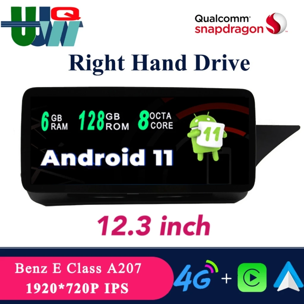 

Автомагнитола UJQW, мультимедийный плеер 2 Din, Android 11, 12,3 дюйма, RHD, для Mercedes Benz E Class W207/A207/C207 2009-2015, GPS, DVD-плеер для Carplay