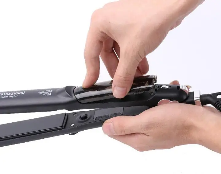 

Professional Hair Straightener Titanium Flat Iron with Digital Dual Voltage Instant Heating Curling Iron US/EU/UK Plug