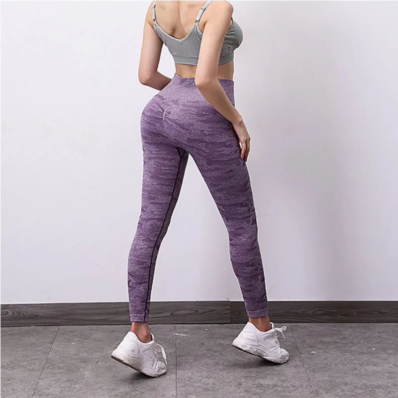 

Explosion yoga clothes high waist elastic seamless leggings sports thin tights nine points yoga pants 2020