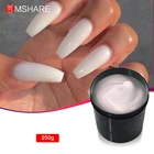 Самовыравнивающийся УФ-гель для ногтей MSHARE, белый, прозрачный, 250 г, толстый, без горения, для наращивания ногтей