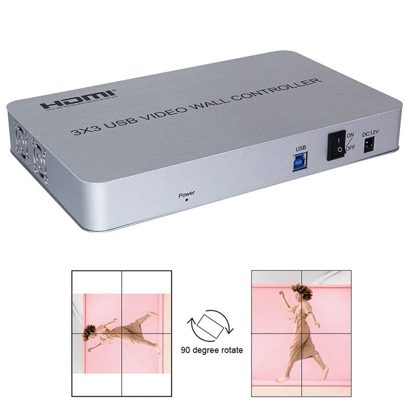HDMI 4K 3X3 USB3.0 Video Wall Controller HD Processor Adapter 1X9 Hdmi Splitter Connector |