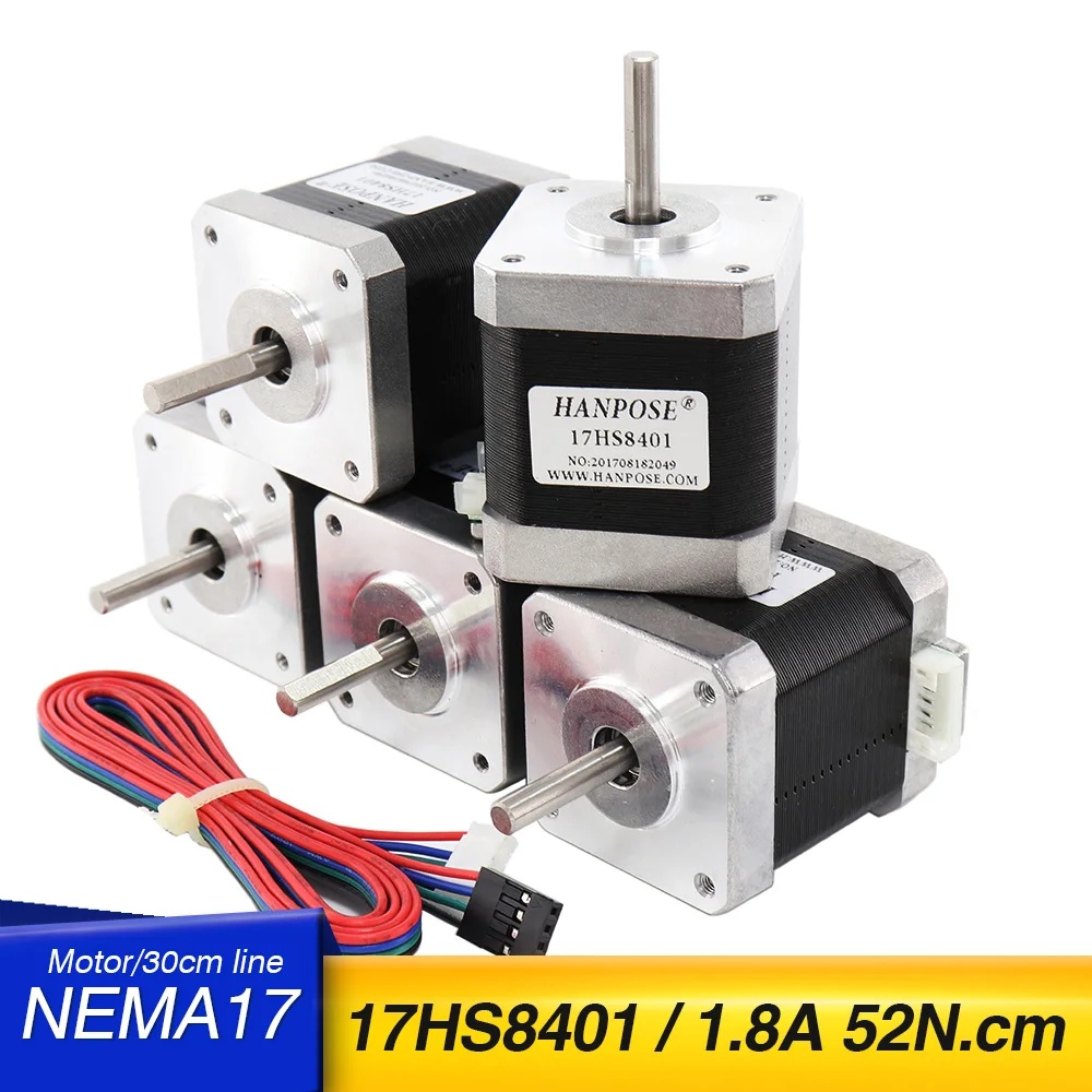 

Шаговый электродвигатель nema17 17HS8401, 50 шт., 4 ведущих Nema17 42x48 мм, высокий крутящий момент 52 Н, см, 1,8 А, двигатель с ЧПУ для монитора 3D-принтера