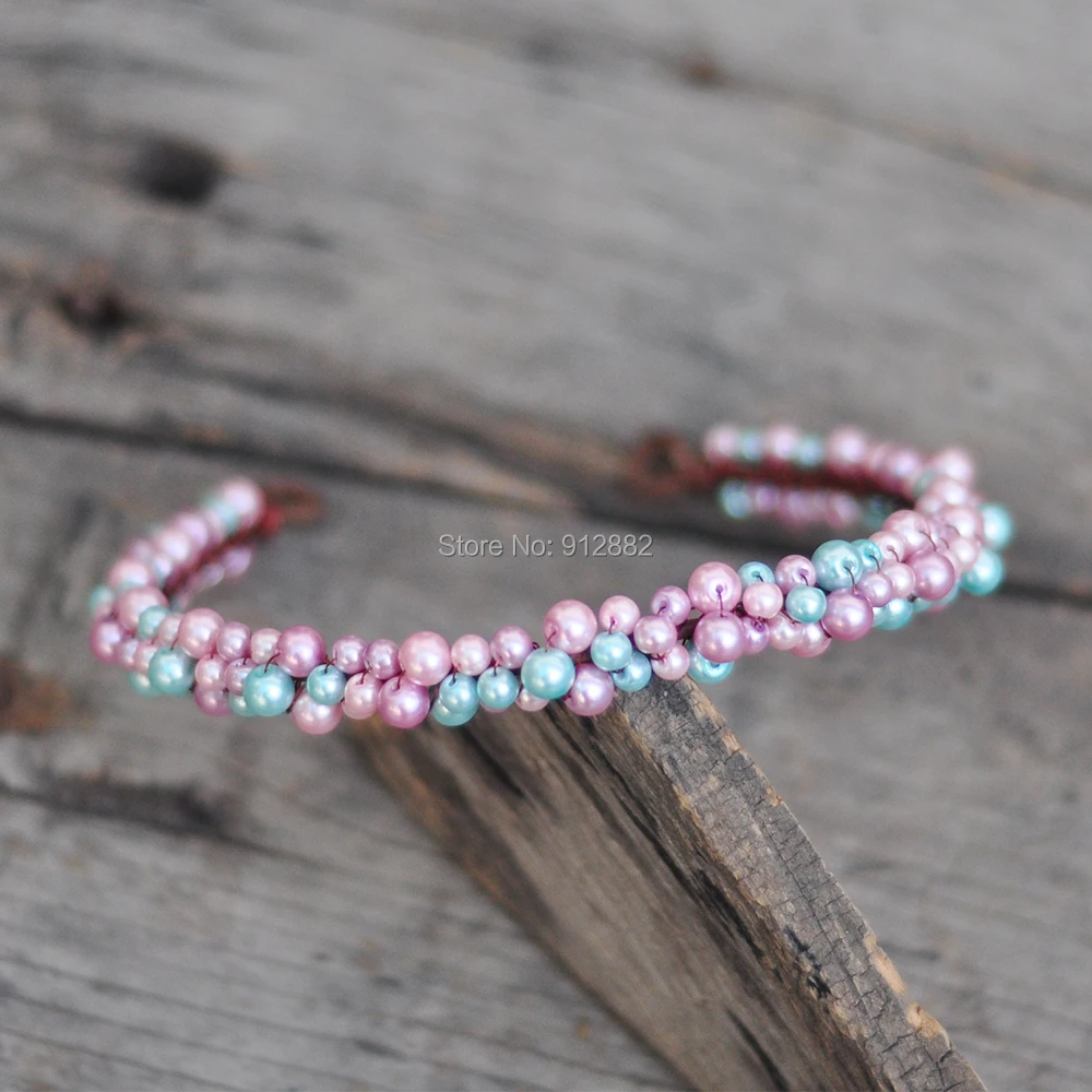 2021 ручной работы имитация мульти с жемчугом и цветами Корона волосы гирлянды