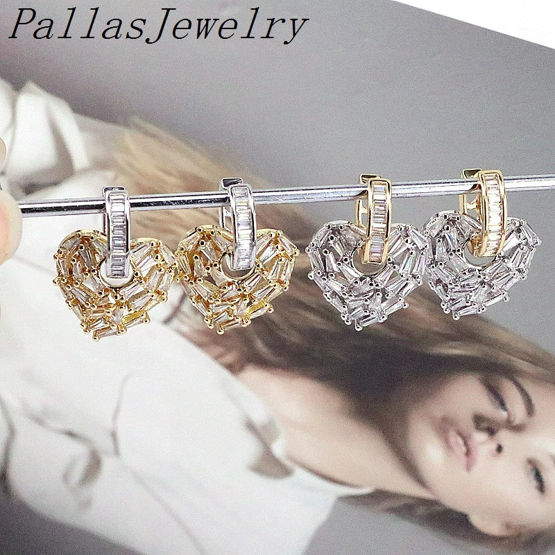 3 пары модные классические серьги в форме сердца золотого и серебряного цвета с