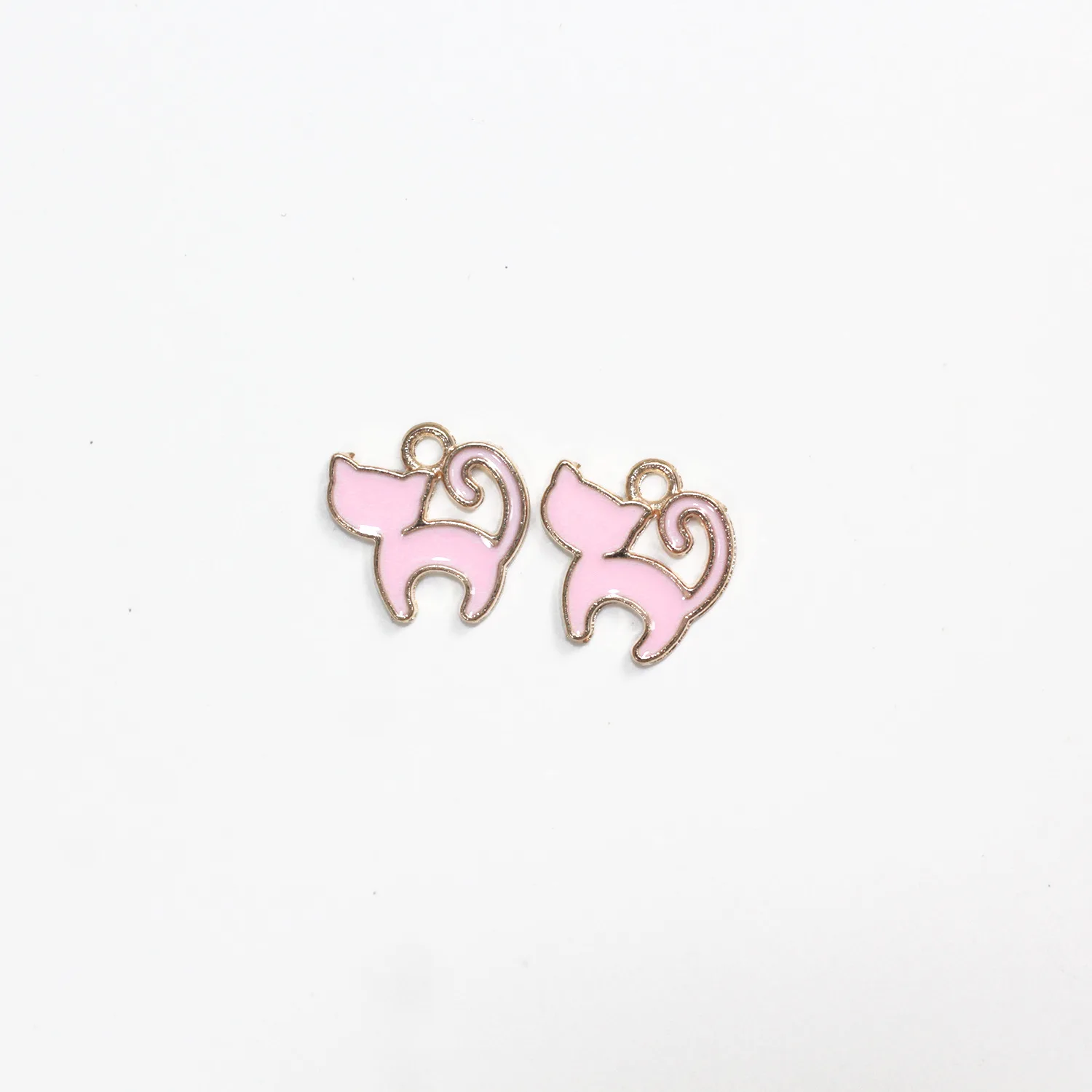 

10Pcs/Pack Drip Oil Multicolor Cat Zinc Alloy Jewelry Accessories DIY Handmade Earrings Bracelet Pendant Material Enamel Effect