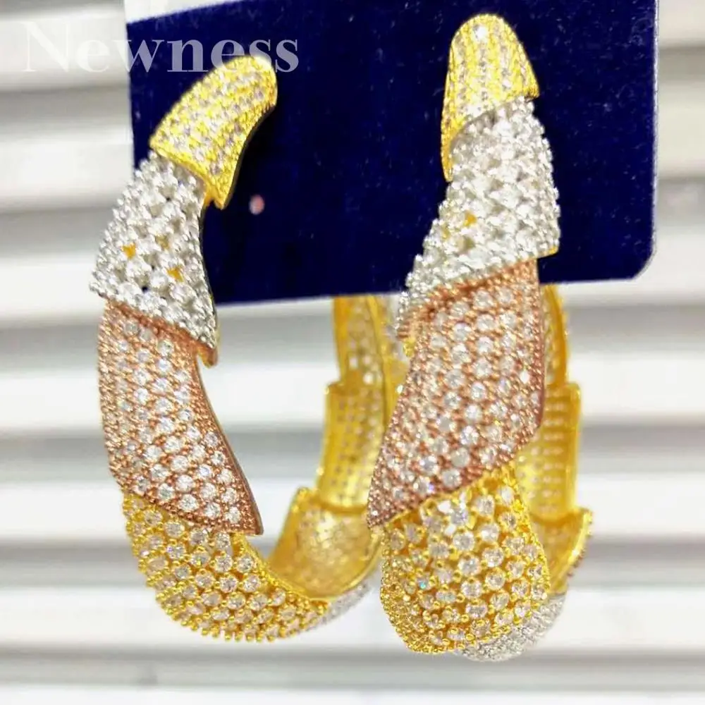 

Newness Luxury Bamboo Afrikanische Ohrringe Mode Dubai Silber Braut Schmuck Für Frauen Hochzeit brincos para als mulheres