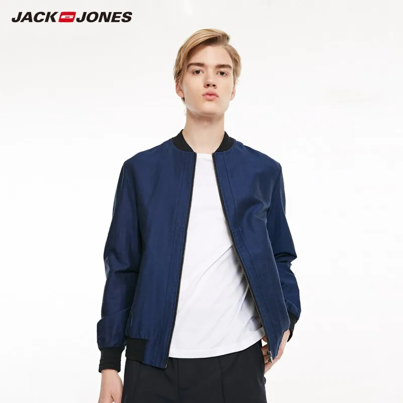 JackJones мужская бейсбольная куртка с воротником деловая Повседневная дышащая