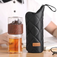 tea water bottle travel drinkware portable double wall glass tea infuser tumbler stainless steel filters the tea filter