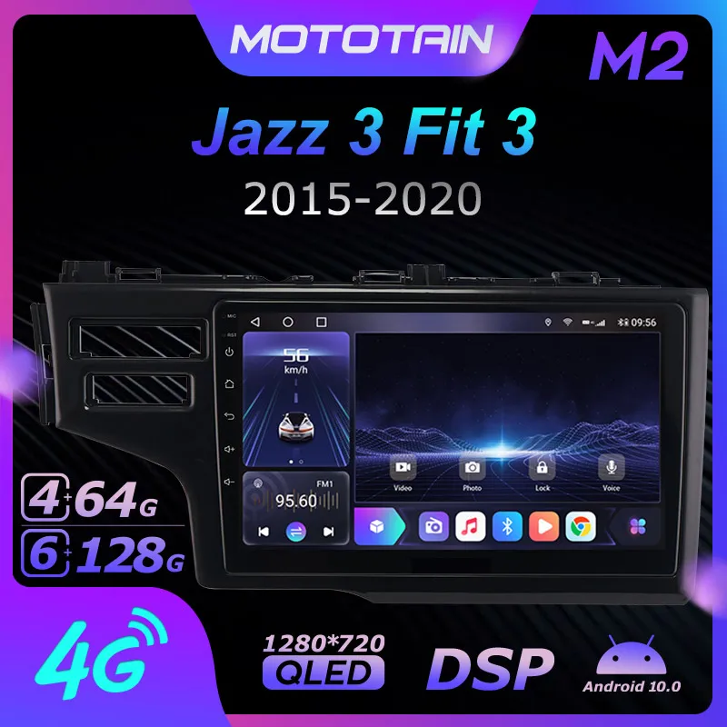 

Mototain 6G+128G Android 10.0 Car Multimedia Radio Player for Honda Jazz 3 Fit 3 2015-2020 Auto video Head Unit 4G LTE SPDIF