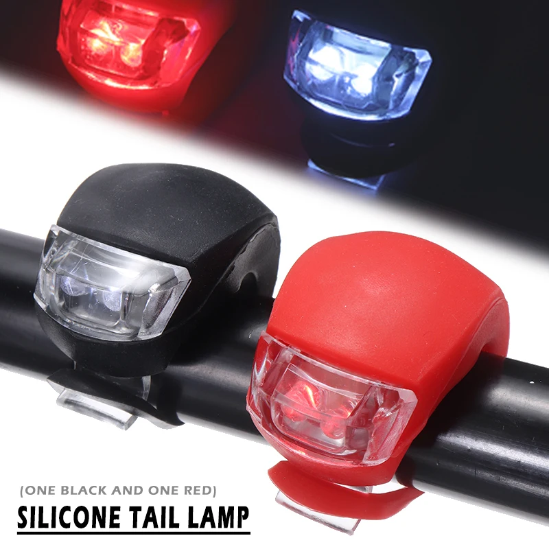 

2pcs LED Cycling Bicycle Front Light Silicone Front Rear Wheel Bike Light with Battery Waterproof Bike Lamp