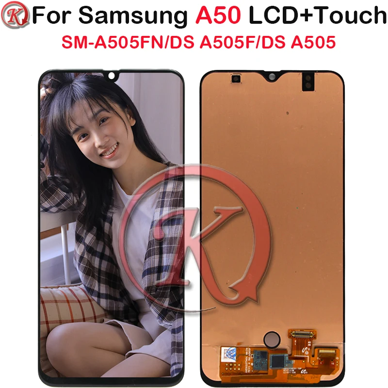 ЖК дисплей OLED для Samsung Glaxy A50 A505 с сенсорным экраном и дигитайзером в сборе рамкой