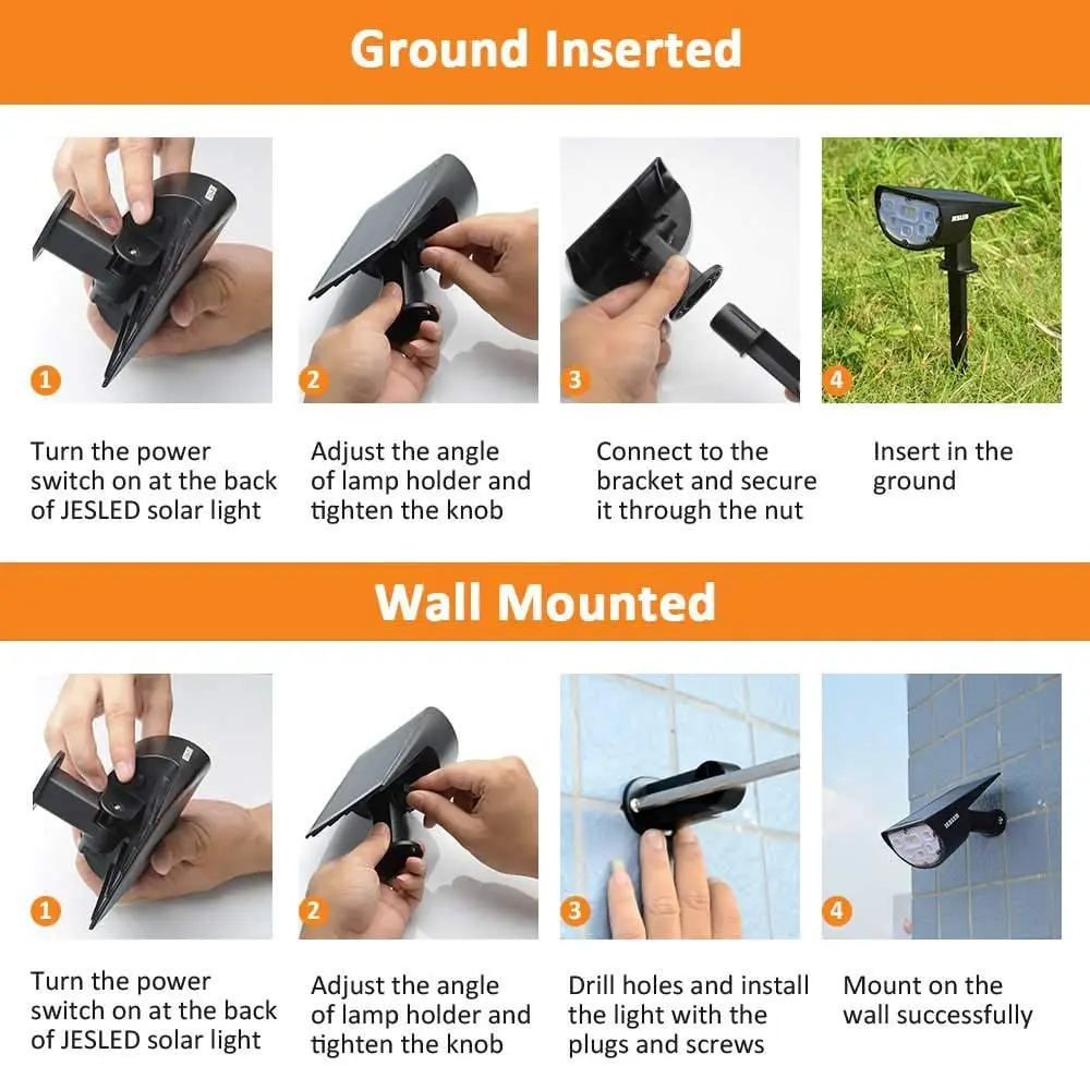 2 шт. настенные светильники на солнечной батарее 14 светодиодов | Лампы и освещение