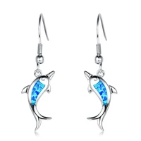 new cute dolphin earrings for women sea animal charms bridal wedding ear stud girl jewelry lady christmas gift