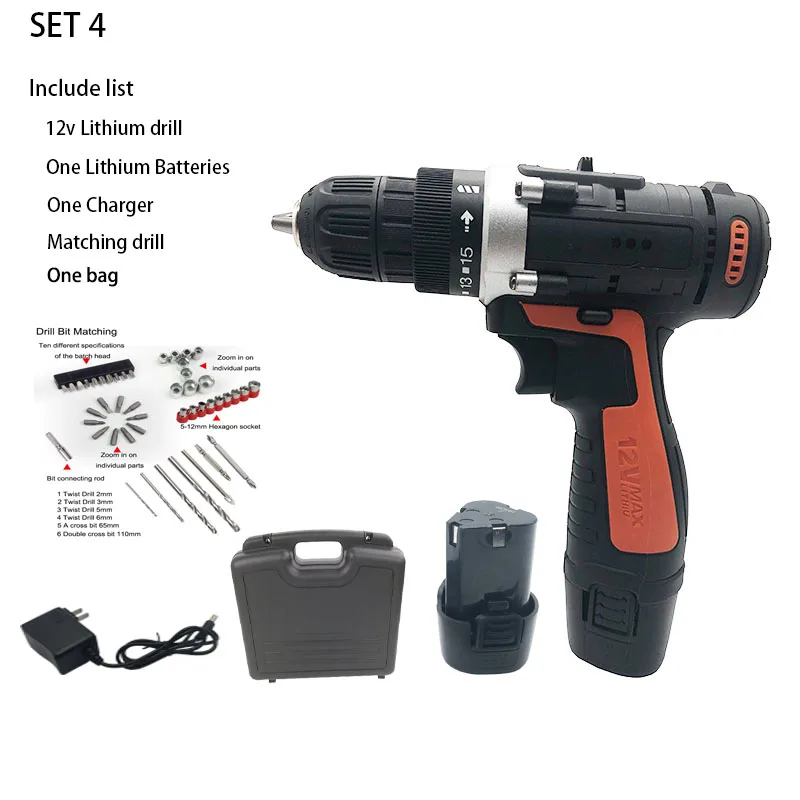 BDMY 12vCordless литиевая электрическая сверление на двойной скорости отвертка дрель