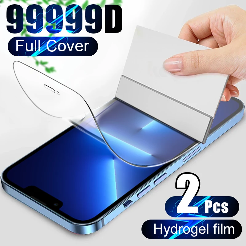 

Гидрогелевая пленка для iPhone 13 12 11 Pro Max, Защитная пленка для экрана 12 13 Mini 7 8 6 6S Plus X XS XR XS MAX, 2 шт., не стекло