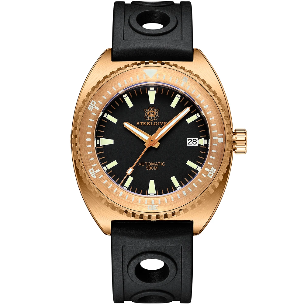 

STEELDIVE Mens Diver Watches Bronze Diving 500m Waterproof Automatic Mechanical Wristwatch BGW9 Luminous Sapphire Crystal NH35