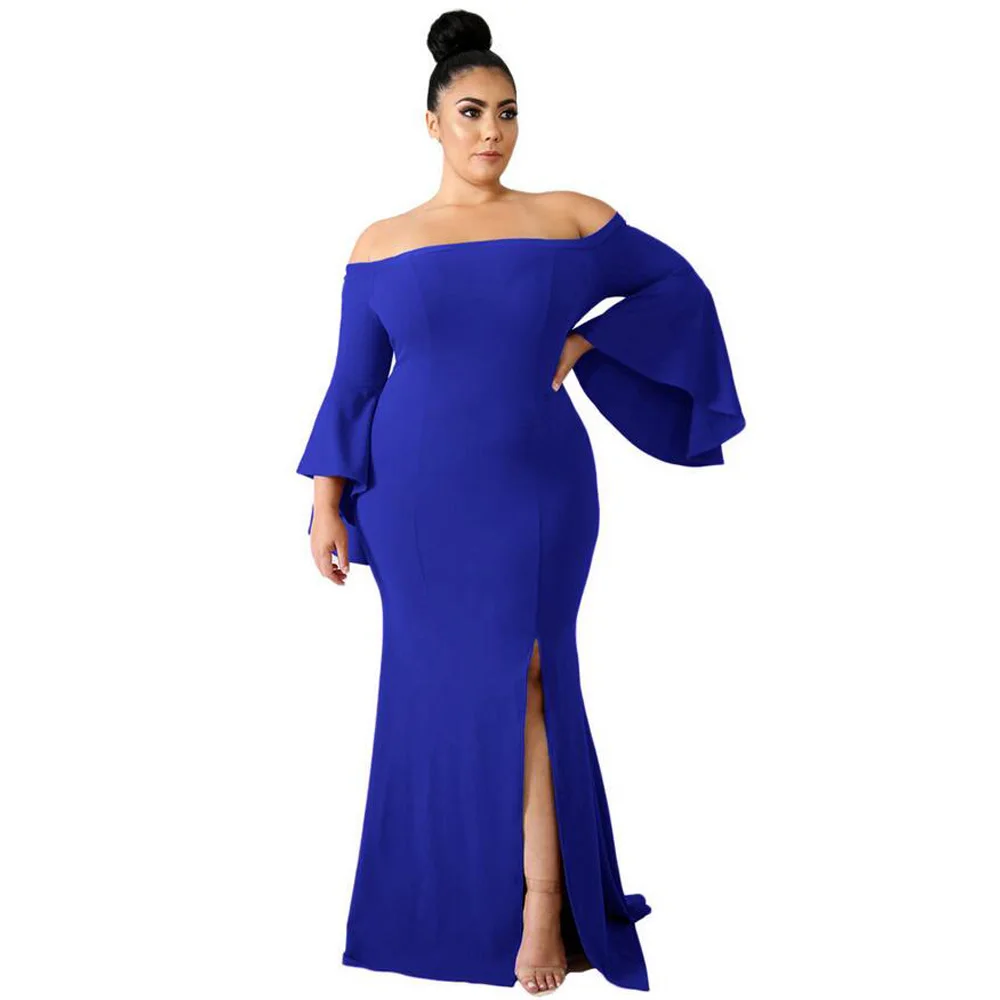 Длинное вечернее платье с расклешенным рукавом вырезом лодочкой темно красный