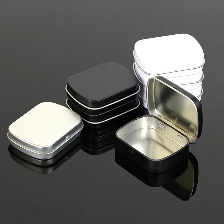 

Mini Tin Box Jar Portable Lipstick Cream Storage Box Metal Jewelry Candy Pill Cases White Black Silver