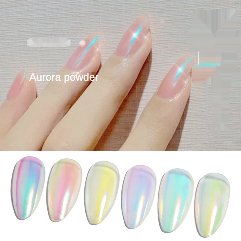 

NEW Aurora Powder Mermaid Shell Neon Flash Chrome Unicorn Color Laser Magic Mirror Pigment Dust Manicure For Nail Art Pink DIY