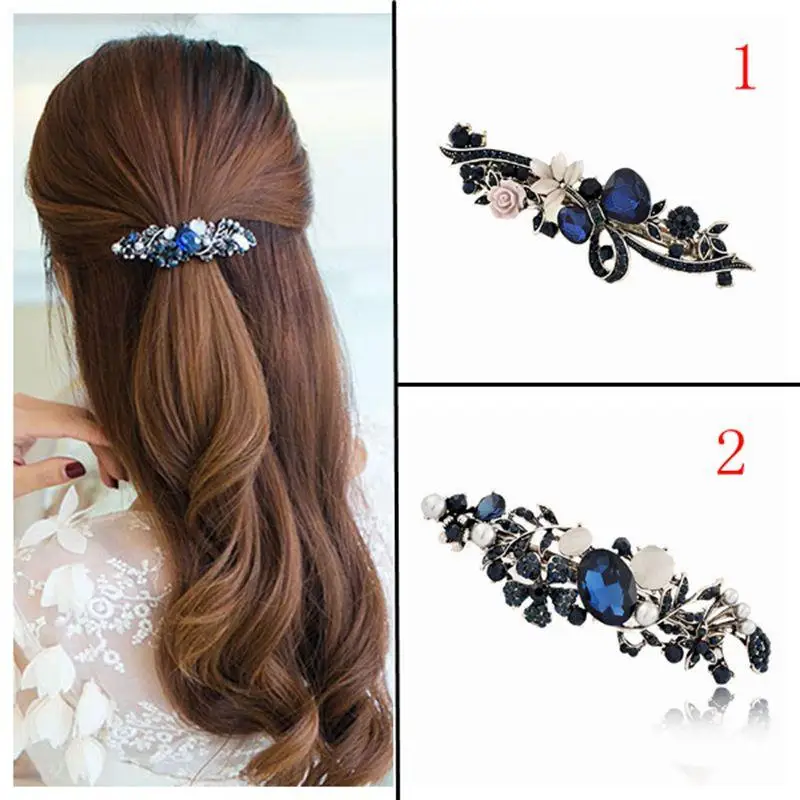 Модная женская заколка для волос с кристаллами старинные цветок из горного