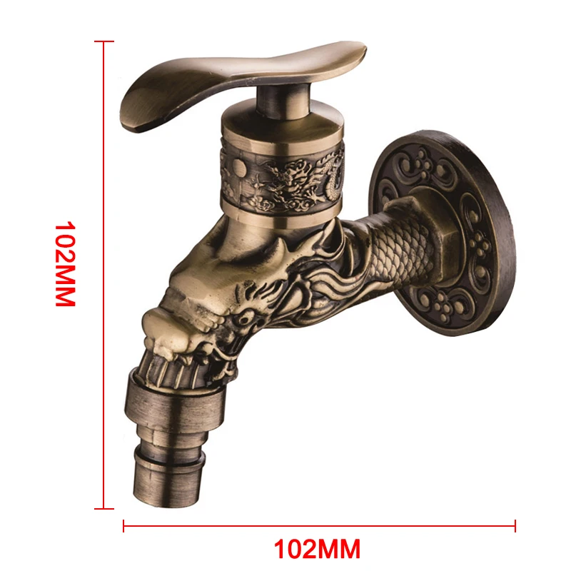 

Newly Washing Machine Faucet Retro Vintage Carved Home Sink Garden Single Faucet Water Tap XSD88