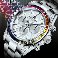 pagrne design top brand men mechanical watch stainless steel sports waterproof automatic watch luxury sapphire glass mens watch