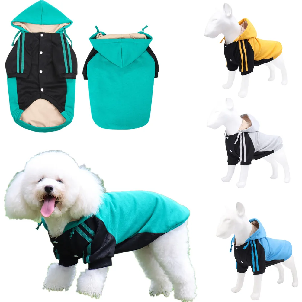 

Одежда для собак, зимний свитер с капюшоном для собак, осеннее пальто для маленьких и средних собак, полосатый свитер, товары для собак, одеж...