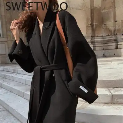 Новое осенне-зимнее женское пальто корейское студенческое утепленное шерстяное