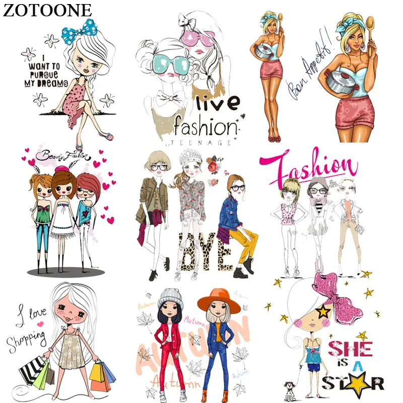 Термоклейкие нашивки ZOTOONE для девочек модные милые наклейки одежды футболок