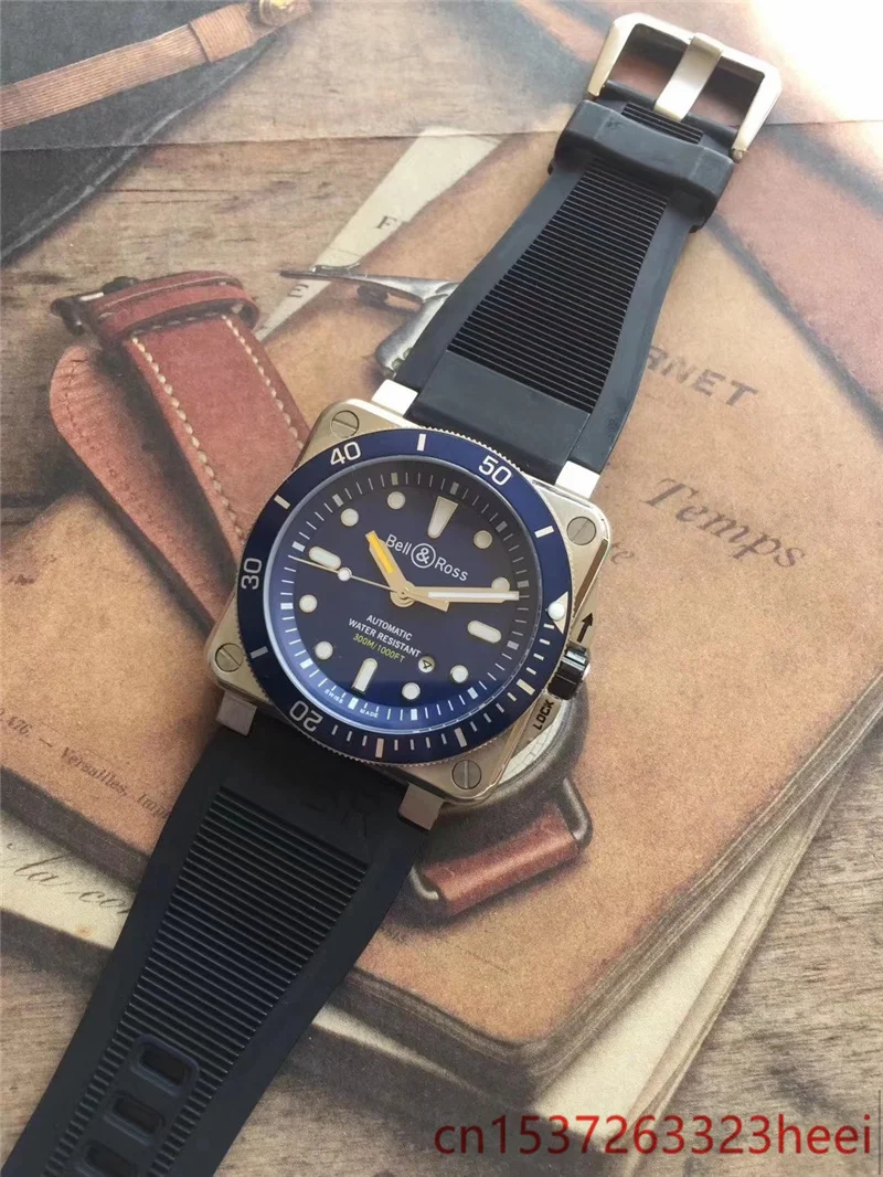 

Bell & Ross watch men's skeleton automatic mechanical AAA watch gold skeleton retro men's women watch quartz watch