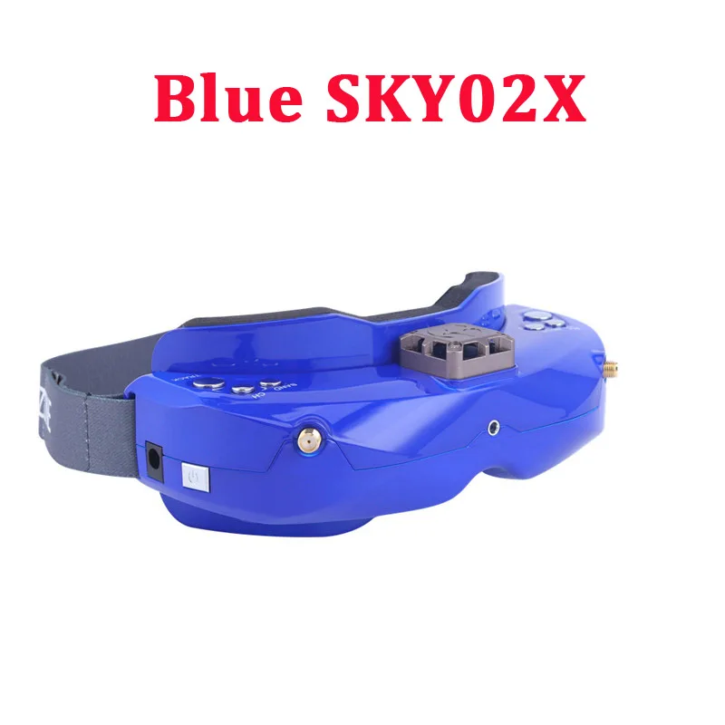 Skyzone SKY03O O светодиодный/SKY03S/SKY02C/SKY02X 5,8 ГГц 48CH разнообразие FPV очки для радиоуправляемого дрона Accs OSD DVR HDMI и головной вентилятор светодиодный - Цвет: Blue SKY02X
