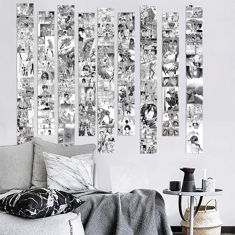 Panel de Anime de ataque a los Titanes para adultos, Kit de Collage de pared de 50 piezas, imagen de Manga, decoraci&oacute;n para el hogar, dormitorio y sala de estar-5