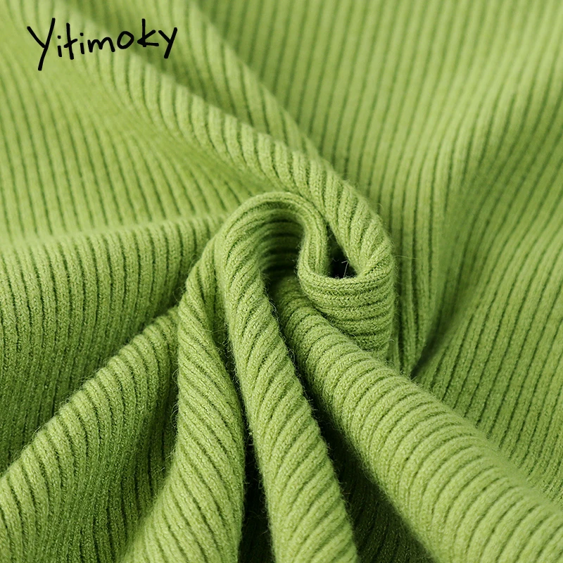 Зимняя одежда женский свитер полуводолазка платье корейский топ зеленые