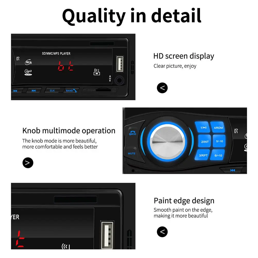 Автомагнитола 1DIN 12 В FM радио Bluetooth V5.0 стерео плеер дистанционное управление SD USB AUX