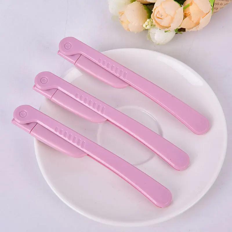 

3Pcs/Set Stainless Steel Blades Pink Eyebrow Trimmer Armpit Hair Razor Face Eye brow Shaper Shaver Makeup Tools