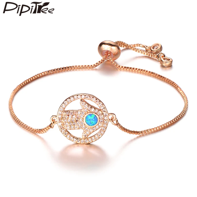 Модные бриллиантовые браслеты Pipitree с голубым огненным Опалом С микрозакрепкой