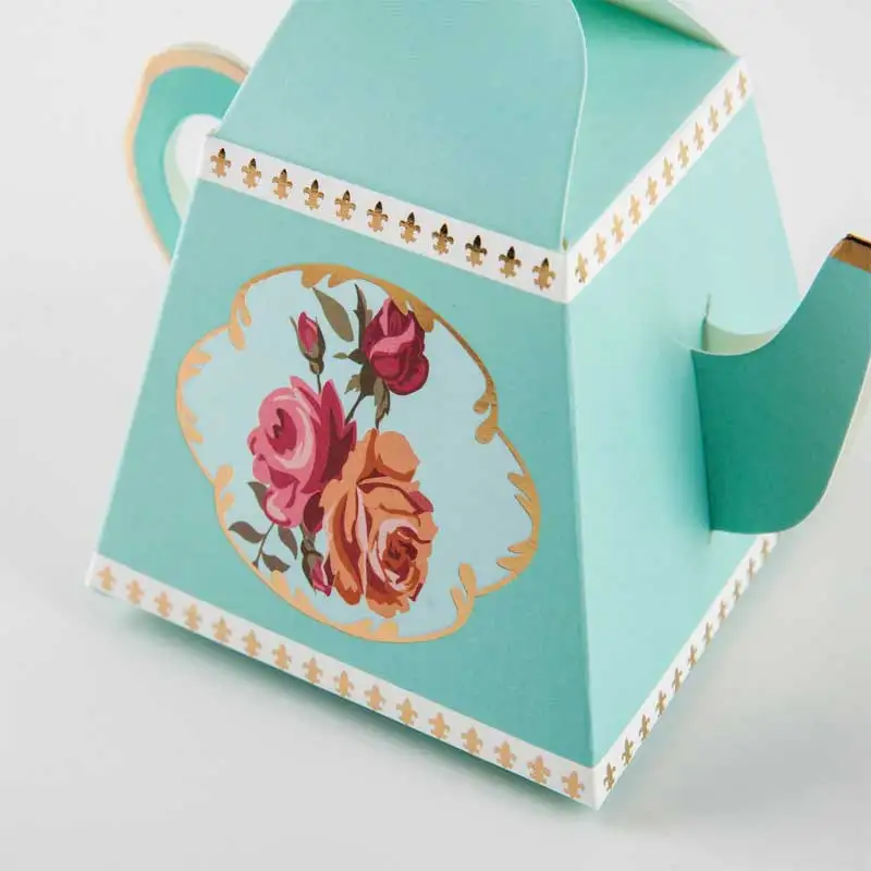 10 шт. бумажные коробки для конфет в форме чайника стиле ретро коробка свадебных