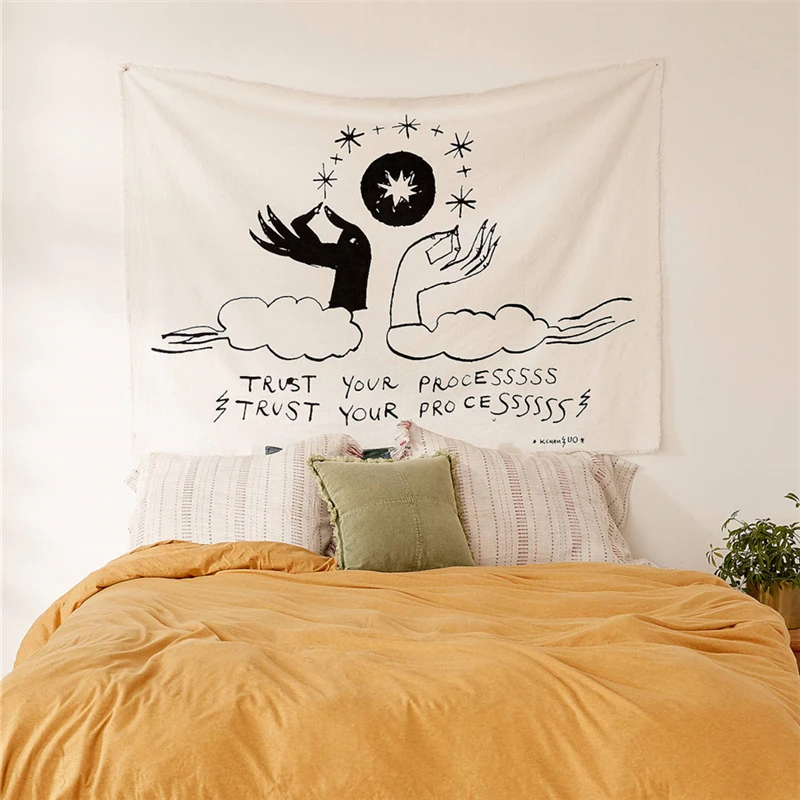 Таро ручной Висячие гобелены Луна Звезда Psychedelic Хиппи Гобелен Мандала Настенный