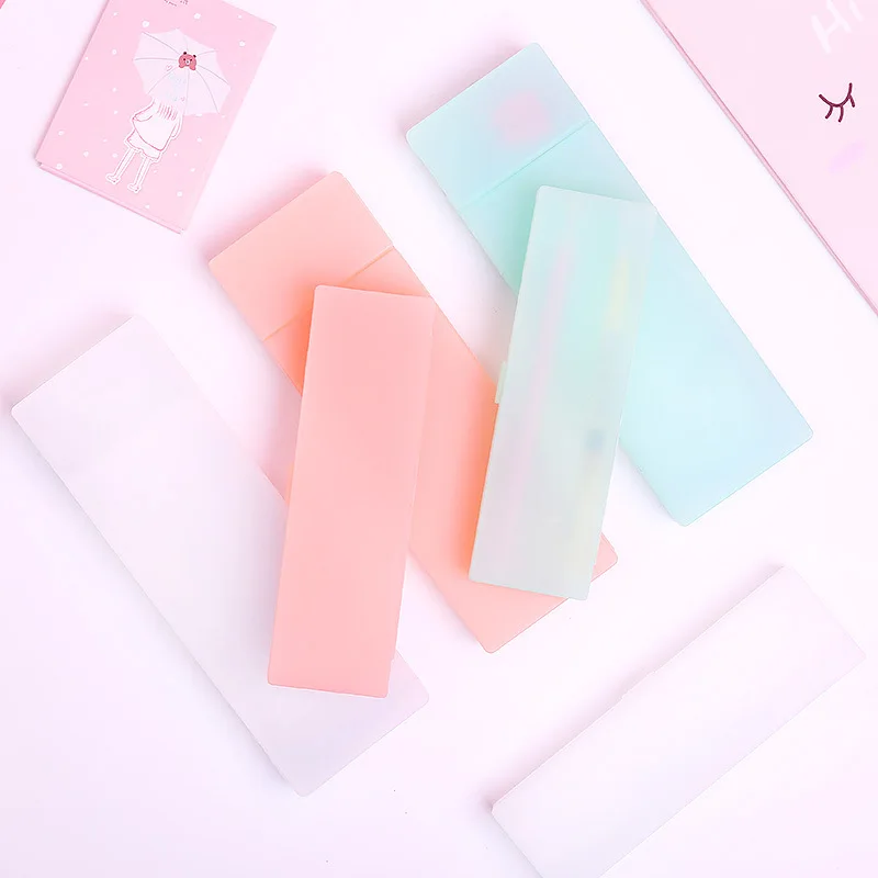 Корейский симпатичный полупрозрачный матовый чехол для карандашей студенческий