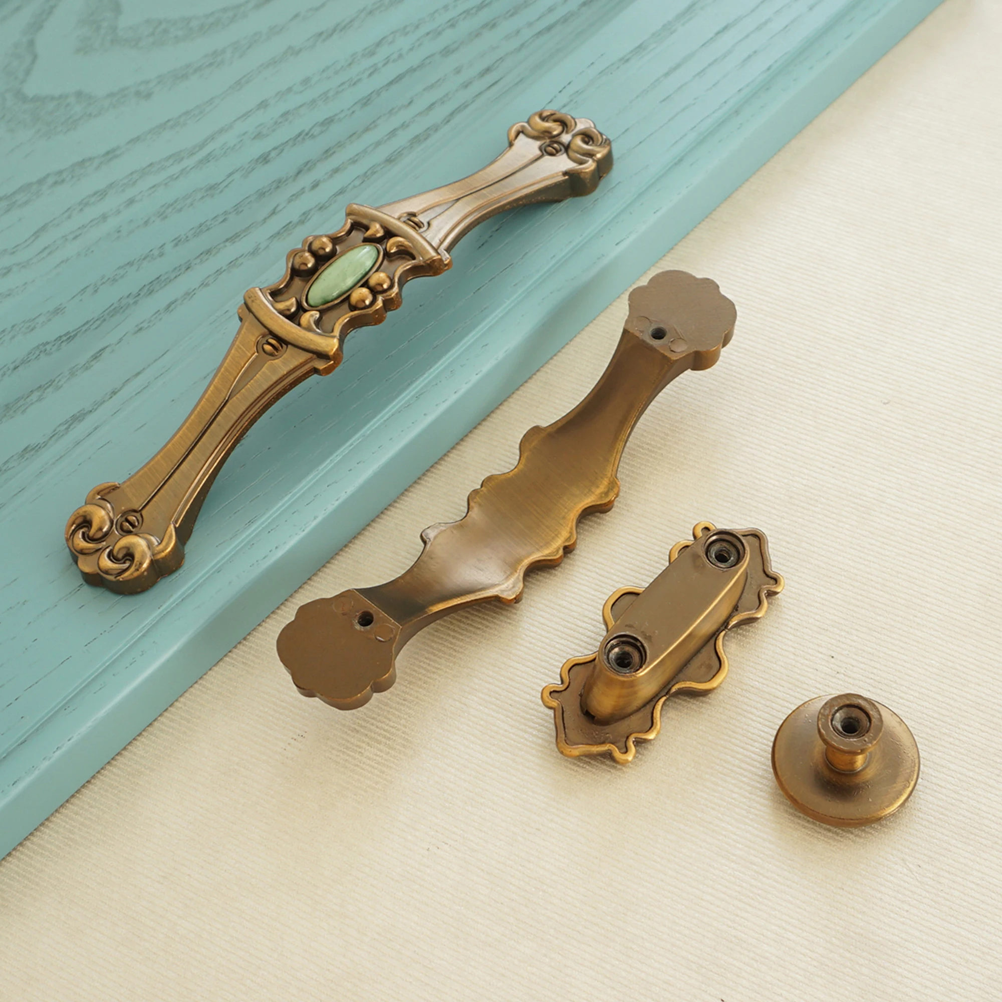 Круглые дверные ручки в стиле ретро кофейные винтажные медные для ящиков из